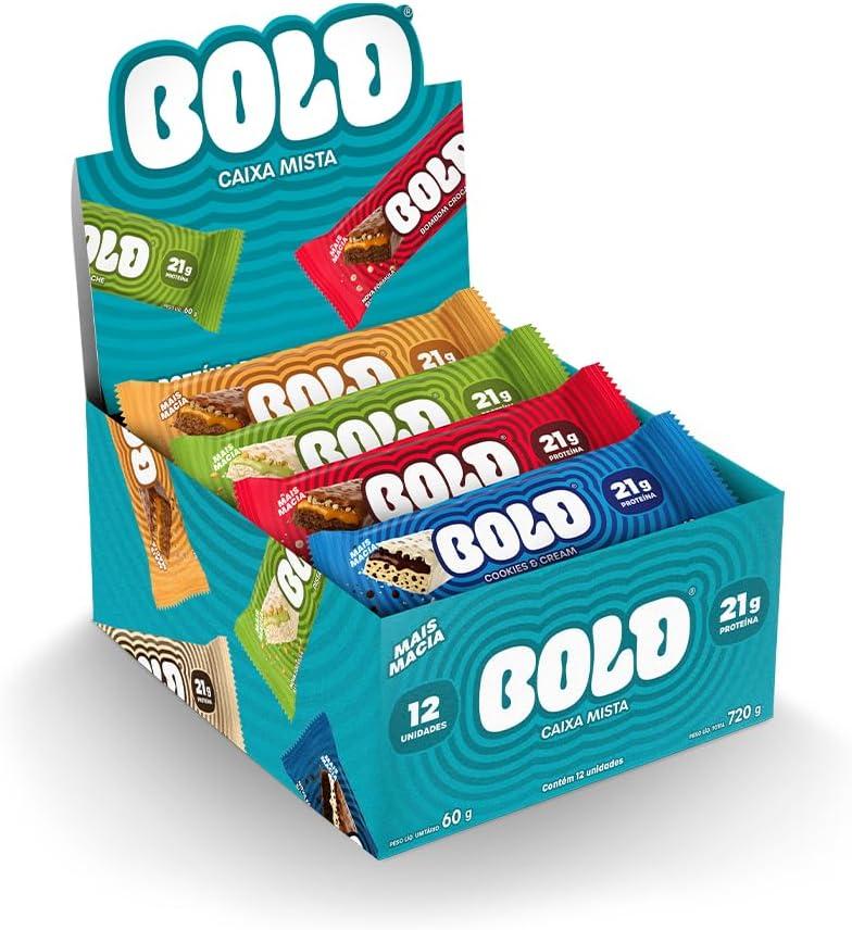 Barra de Proteína Bold Caixa Mista 12 Unid 60g | 21g de Proteína | Zero Adição de Açúcar