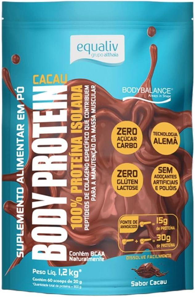 Equaliv Body Protein Cacau 1.2kg Pouch – Proteína de Colágeno Hidrolisado – Alta Absorção e Sabor para Treinos e Bem-Estar