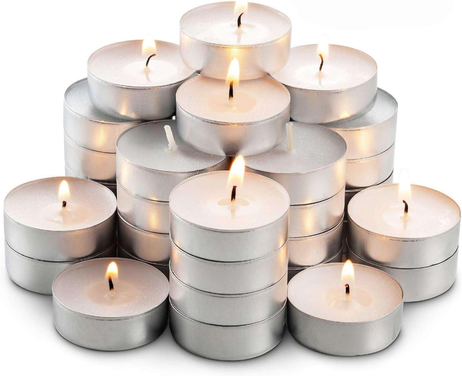 Kit 50 Velas Rechaud Brancas Decorativas Redondas Recipiente Metalico 3.5cm 0.9cm