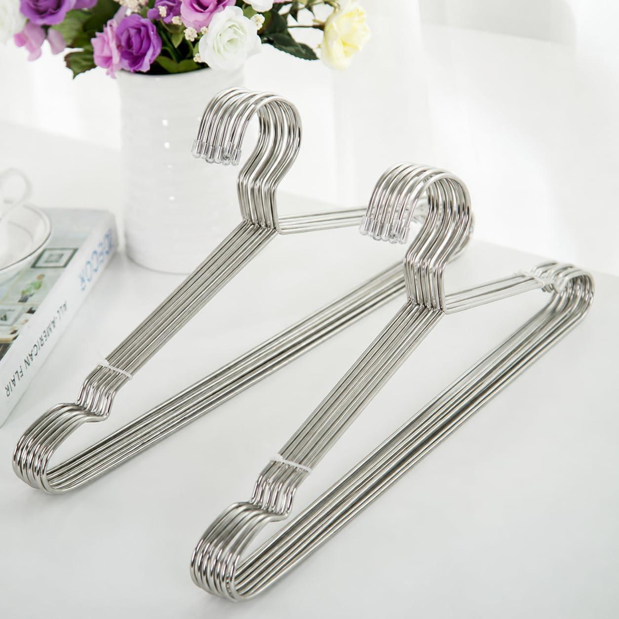 Cabide Metal Cromado, kit com 10 unidades, Adulto, Resistente, Premium.