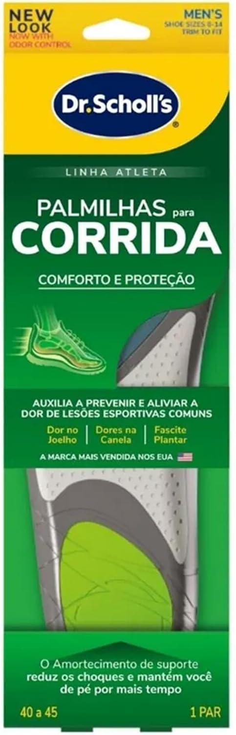 Palmilhas para Corrida Dr. Scholl’s - Calçados 40 ao 45 – Suporte Dinâmico, Amortecimento Avançado e Absorção de Impacto para Corrida