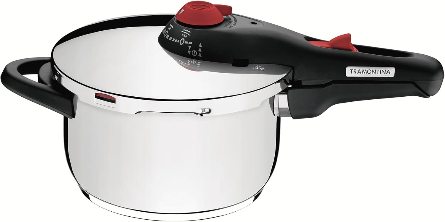 Panela Pressão Aço Inox 4 Tramontina Polida 22 Cm