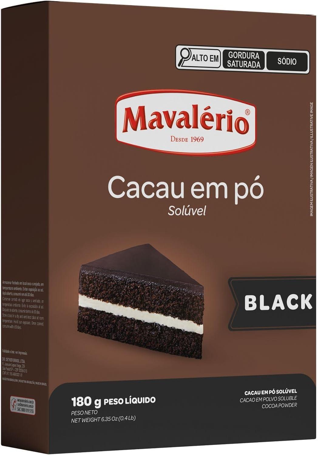 Chocolate em Po Cacau Po Black 180G Mavalério
