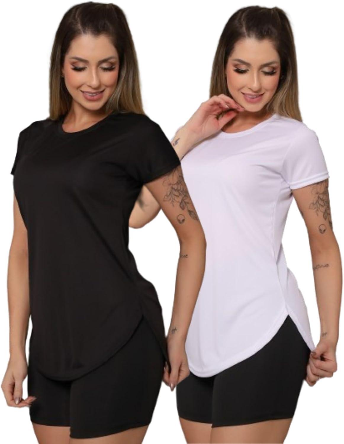Kit 2 Blusa Feminina Tapa Bumbum Dry Fit Academia Fitness