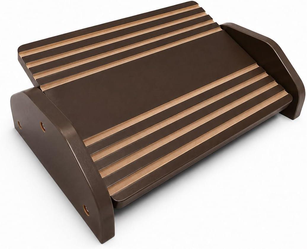 Souza & Cia Apoio Ergonômico para Pés, Cor mdf Tabaco, Descanso para Pés Antiderrapante, Base Ergonômica para Escritório, Home Office e Estudos, Auxilia na Postura e Conforto Durante o Trabalho - Modelo 3703