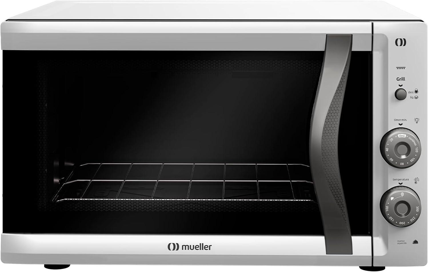 Forno Elétrico de bancada Mueller 50 litros e Vidro Duplo MFB50F 127V Branco