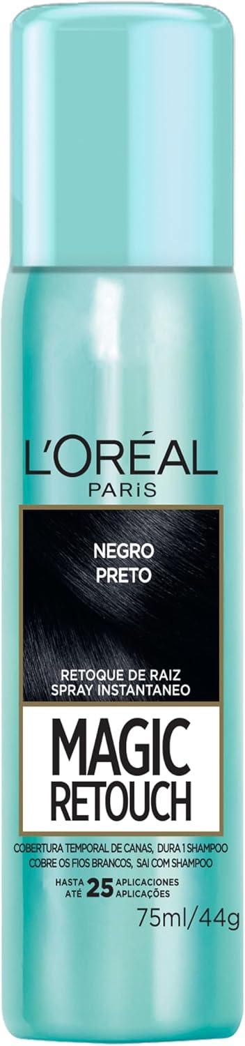 Spray Retoque de Raiz Instantâneo Magic Retouch, L'Oréal Paris, Preto, Instantâneo Magic