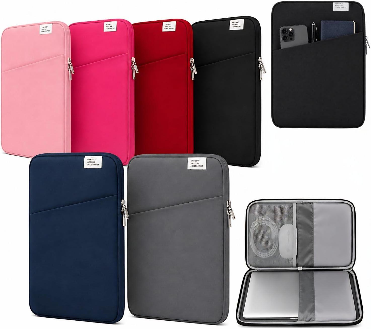 Pasta para Notebook 15,6” Slim | Capa Protetora com Zíper Resistente | Leve, Antirrisco e Portátil | Ideal para Trabalho, Faculdade e Viagem | Compartimentos para Celular e Tablet (Cinza)