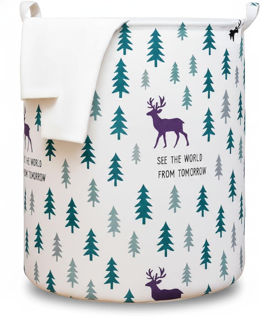Cesto Organizador de Roupa Suja Dobrável Impermeável 40x35cm Pinheiro