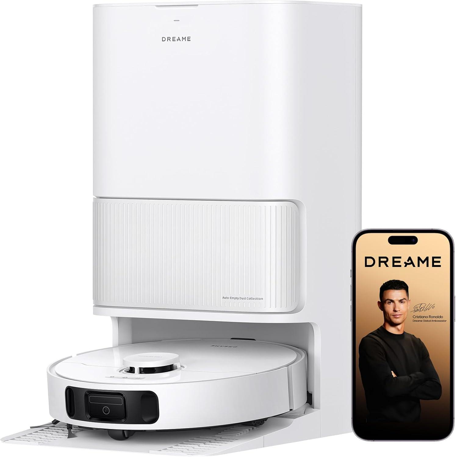 Dreame D20 Ultra Aspirador robô e Mopa, Sucção 13.000Pa, esvaziamento automático, limpeza automática da mopa, elevação da mopa, detecção ultrassônica de tapetes, fácil manutenção, 127v