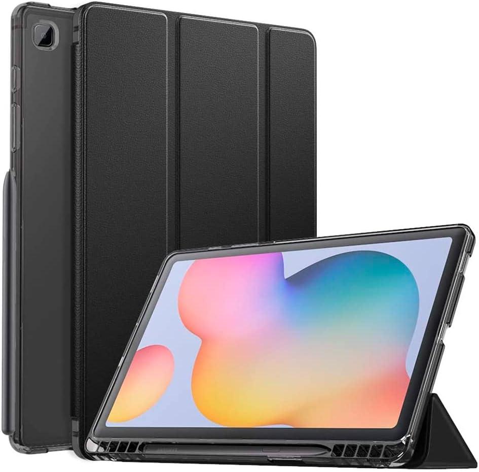 WB Capa para tablet Samsung Galaxy Tab S6 Lite 10.4” 2020, 2022 e 2024 - Auto hibernação, silicone flexível, suporte para leitura, compartimento para S-Pen. (Preto)