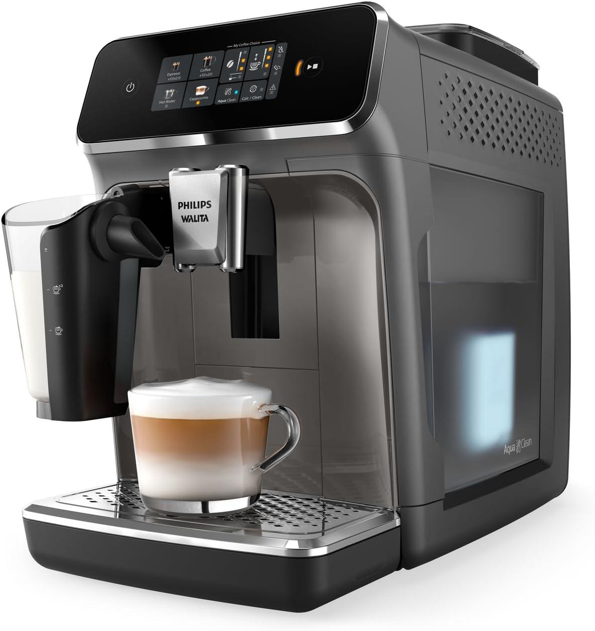 Philips Walita Cafeteira Espresso Série 2300 LatteGo, 4 Bebidas, Cinza