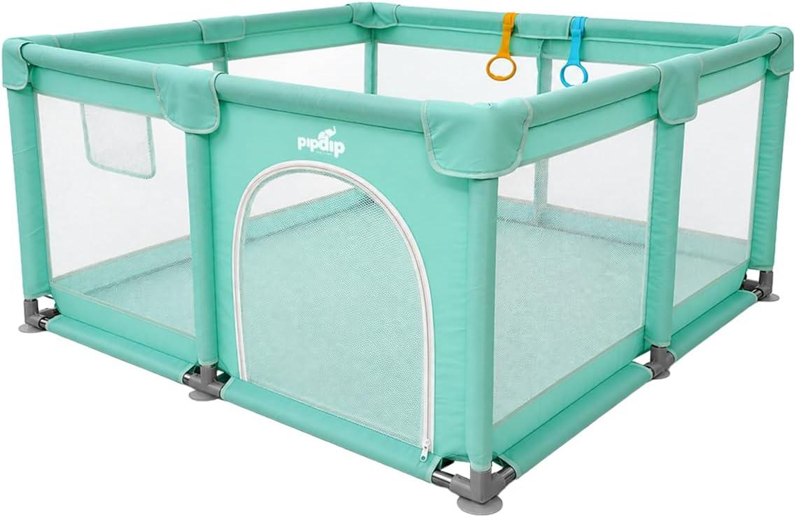 Cercadinho Para Bebê Chiqueirinho Portátil 127x127x65cm Verde Pipdip