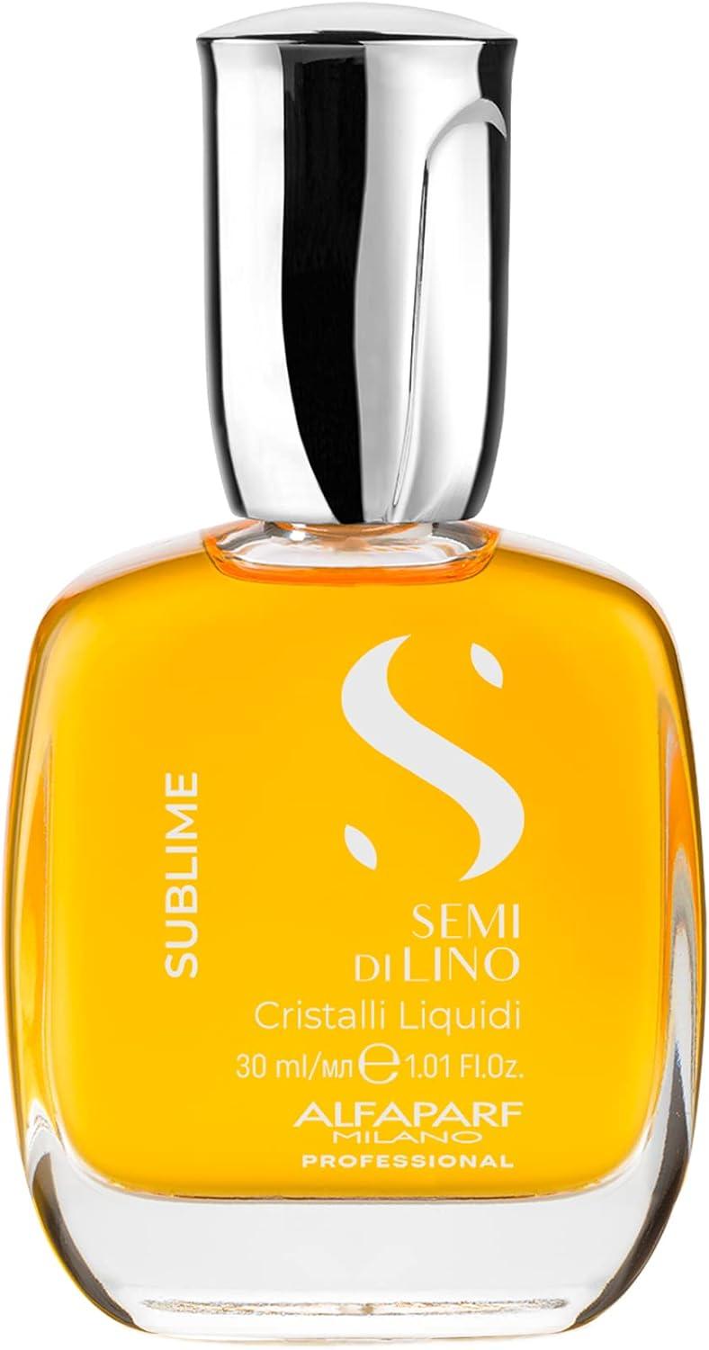 Alfaparf Milano Semi di Lino Sublime Cristalli Liquidi Óleo Capilar com Proteção Térmica - Tratamento de Sérum de Alisamento Finalizador Superior - Brilho Brilhante - Fórmula Vegana 30ml