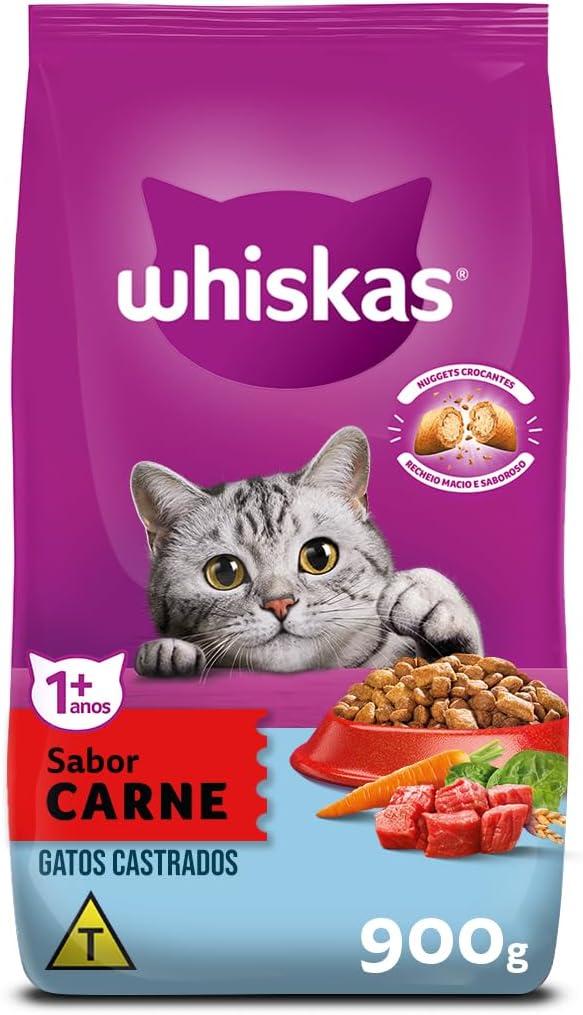 Whiskas Ração Whiskas Carne Gatos Adultos Castrados 900 G