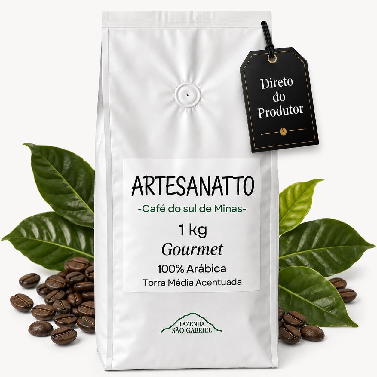 Café Gourmet Grãos 100% Arábica 1kg Torra Média Acentuada - Cultivo de Altitude no Sul de Minas Guaxupé - Sabor Equilibrado Aroma Envolvente Graos Selecionados