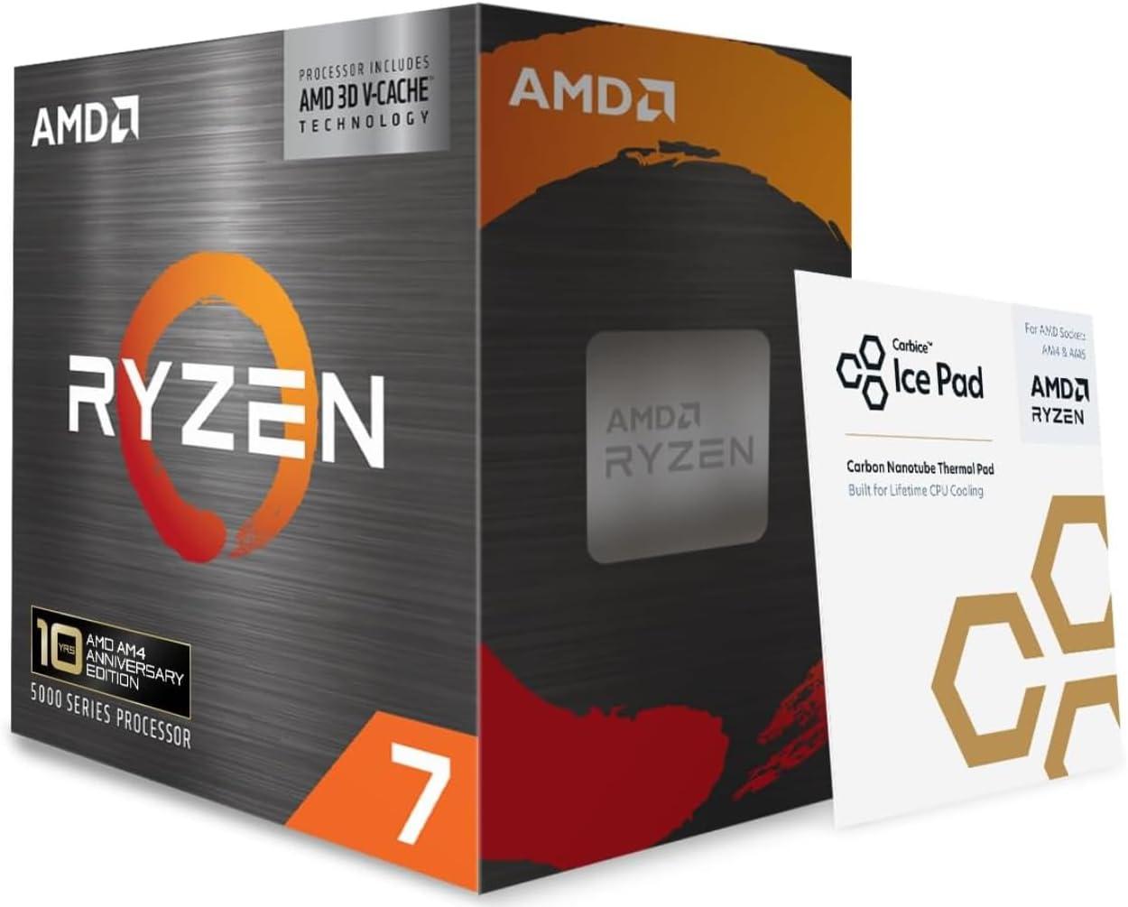 AMD Processador Ryzen 7 5800X3D de 8 núcleos e 16 threads para desktop com tecnologia AMD 3D V-Cache