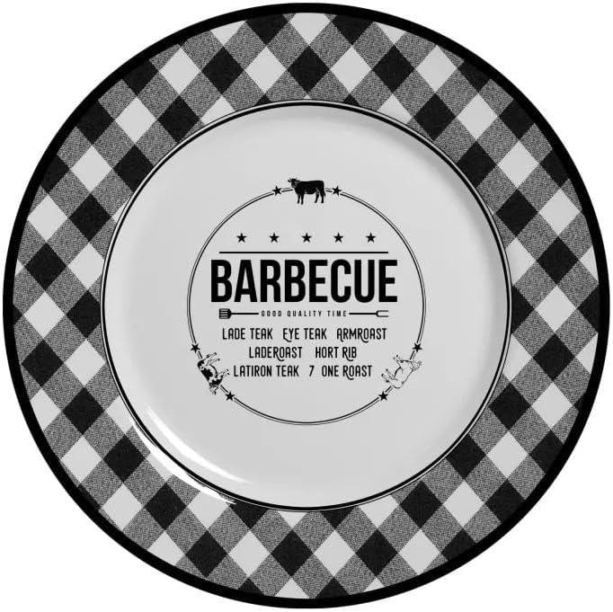 Conjunto com 6 Pratos de Sobremesa Barbecue Churrasco Ø21cm
