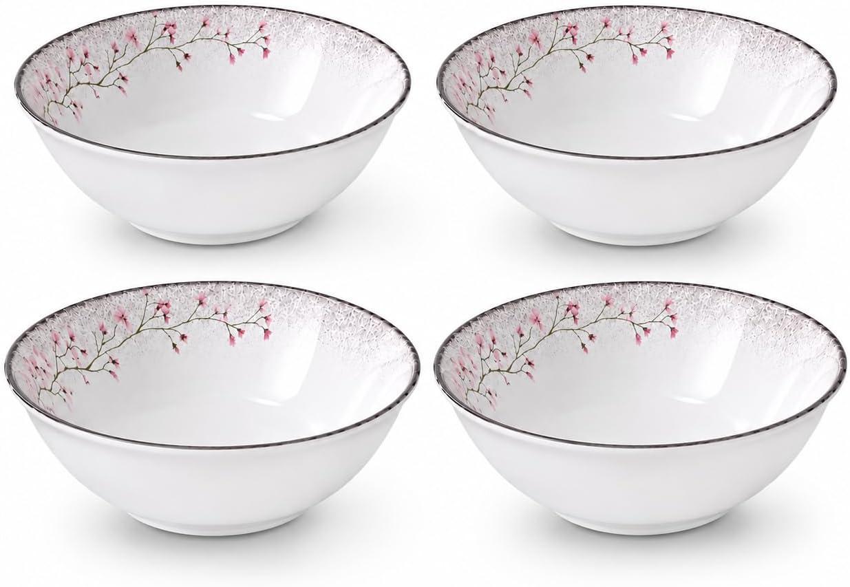 Jogo 4 Tigelas Bowls TRAMONTINA Floralis 18cm Porcelana Decorada Premium