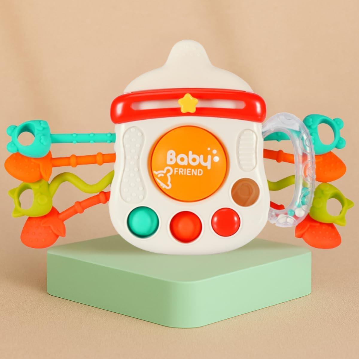 Mordedor Sensorial para Bebês com Pop It e Texturas Livre de BPA