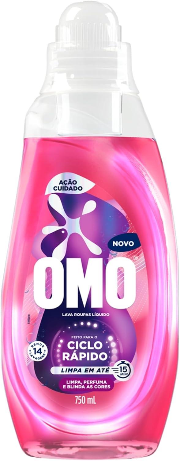Lava-Roupas Líquido Omo Ciclo Rápido Ação Cuidado Frasco 750ml