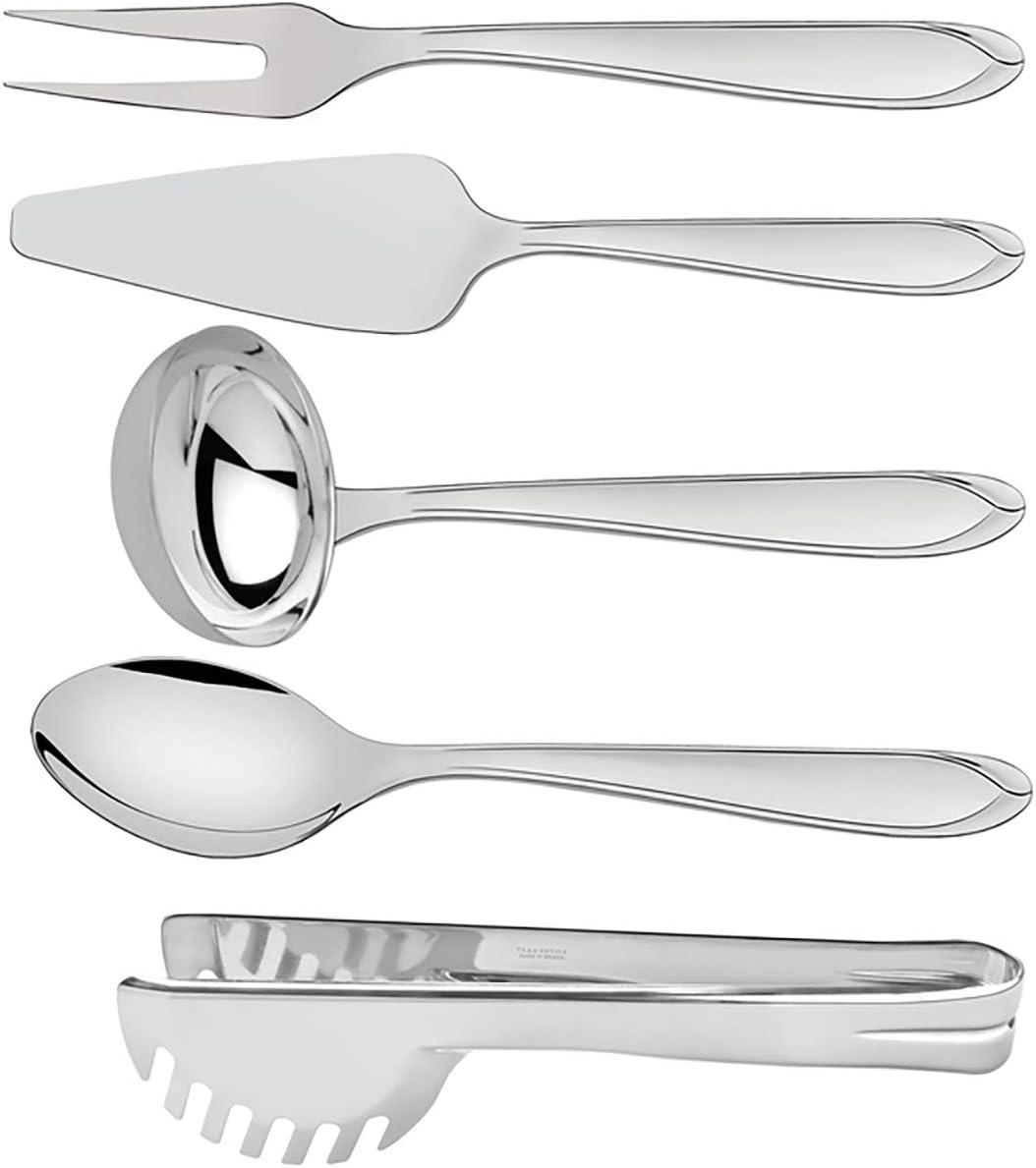 Jogo de Utensílios Tramontina Utility em Aço Inox Acabamento Brilho 5 Peças