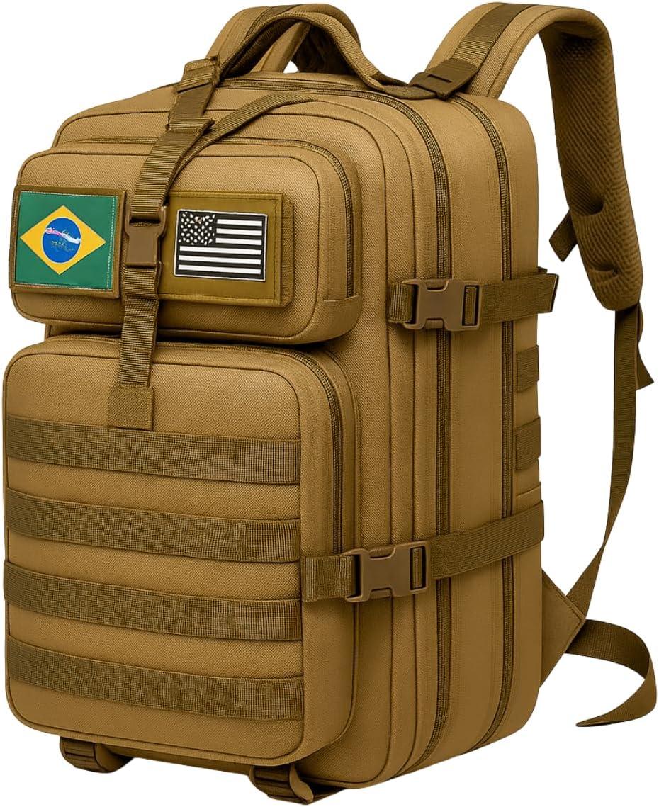 Mochila Tática Impermeável Militar Reforçada Grande 50 Litros Masculina Feminina Preto