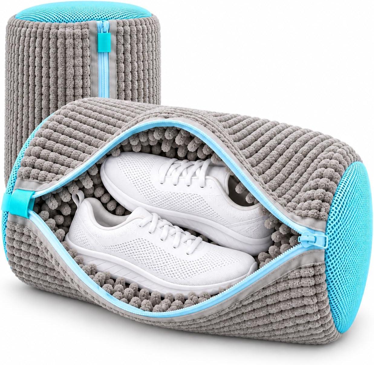 Kit 2 Sacos para Lavar Tênis com Zíper e Proteção 360° - Cinza
