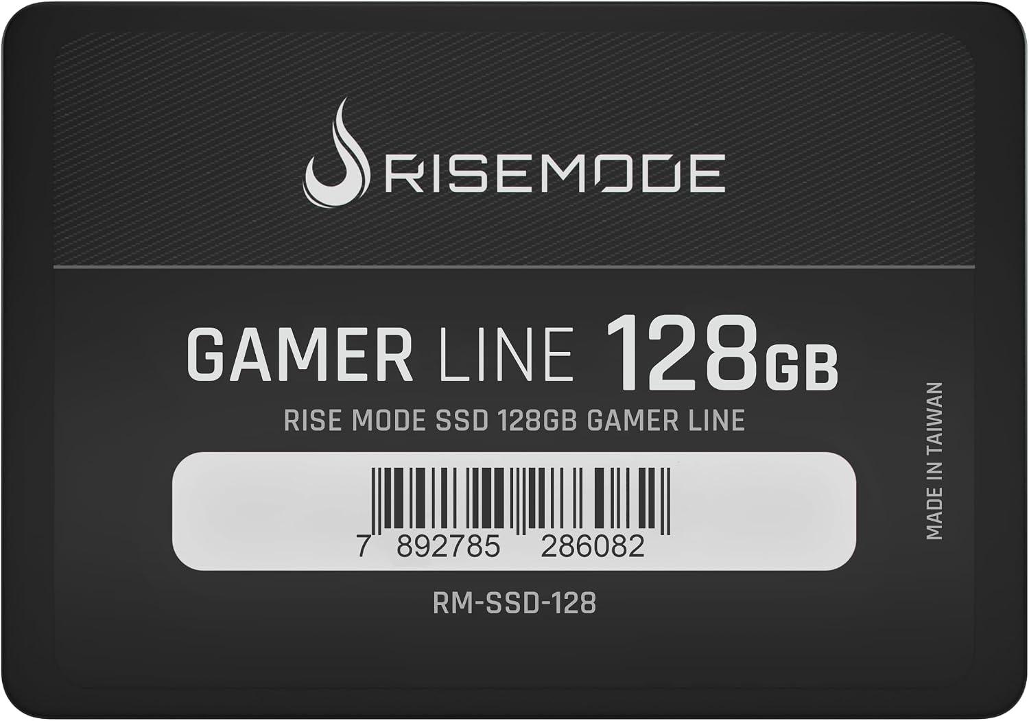 SSD Rise Mode Gamer Line, 128GB, SATA III, Leitura: 530MB/s, Gravação: 520MB/s, Preto - RM-SSD-128