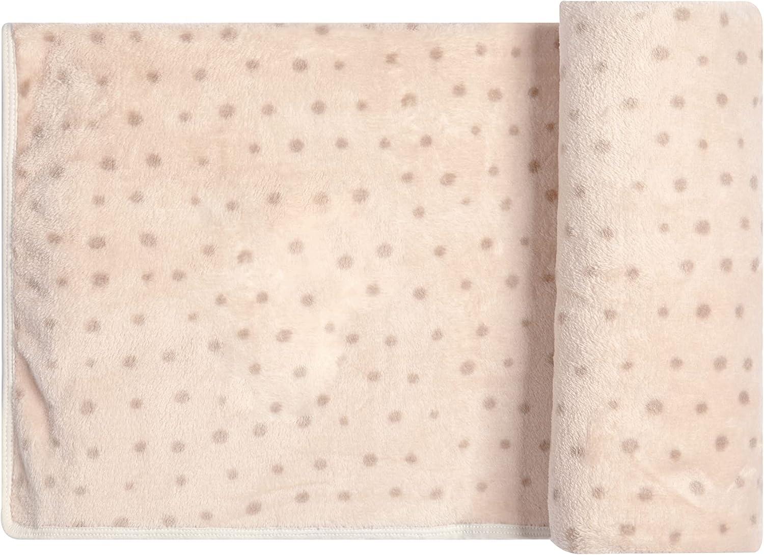Cobertor Poá de Microfibra Papi Friends 90cm x 70cm 1 Unidade, Bege