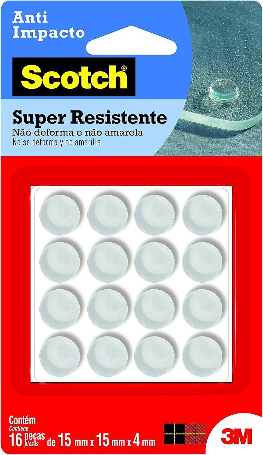 SCOTCH 3M Protetor Anti-Impacto Redondo Grande Transparente 16 Unidades