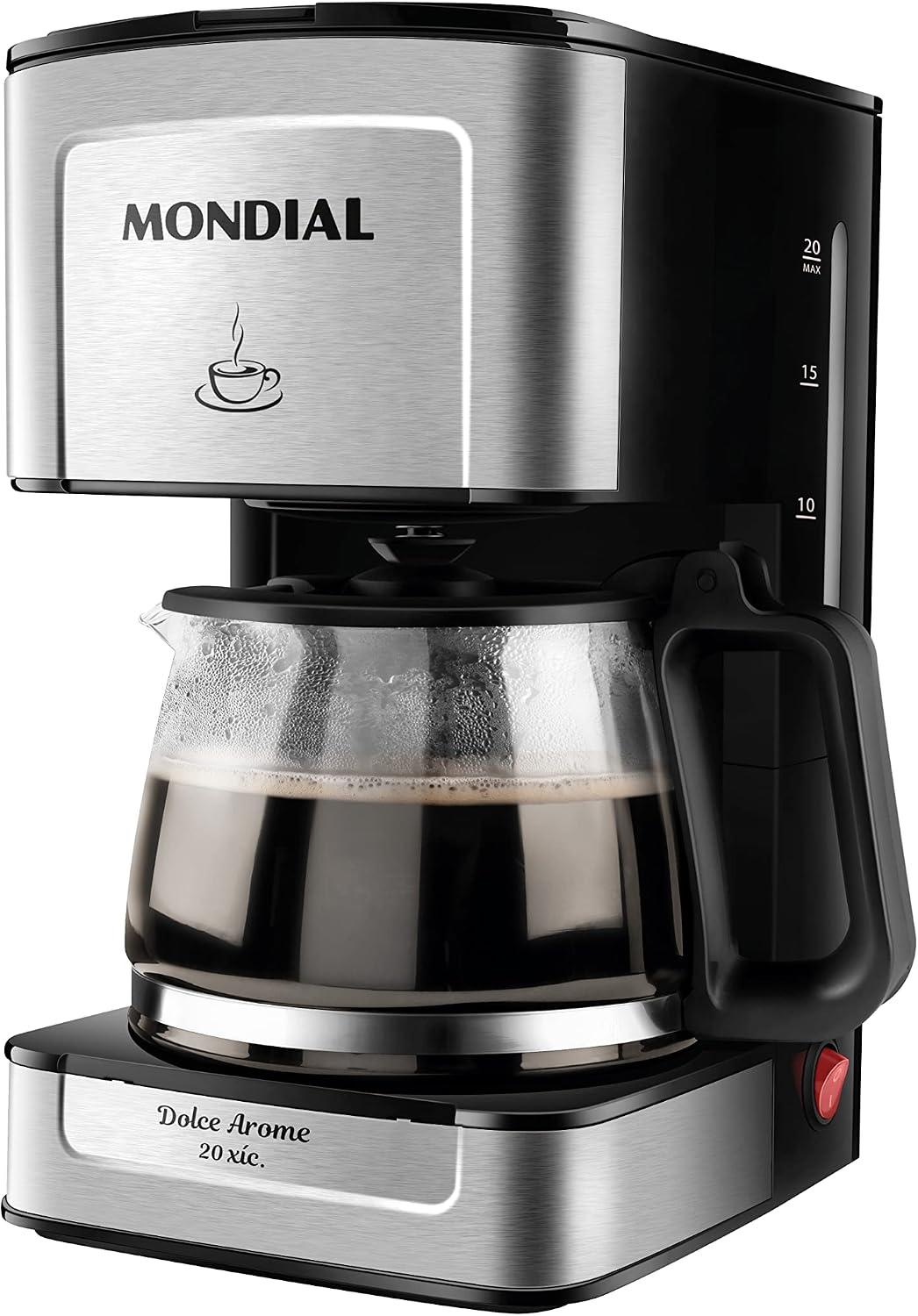 MONDIAL Cafeteira Elétrica Dolce Arome, 110V, 550W, Preto/Inox - C-43-20X-SI