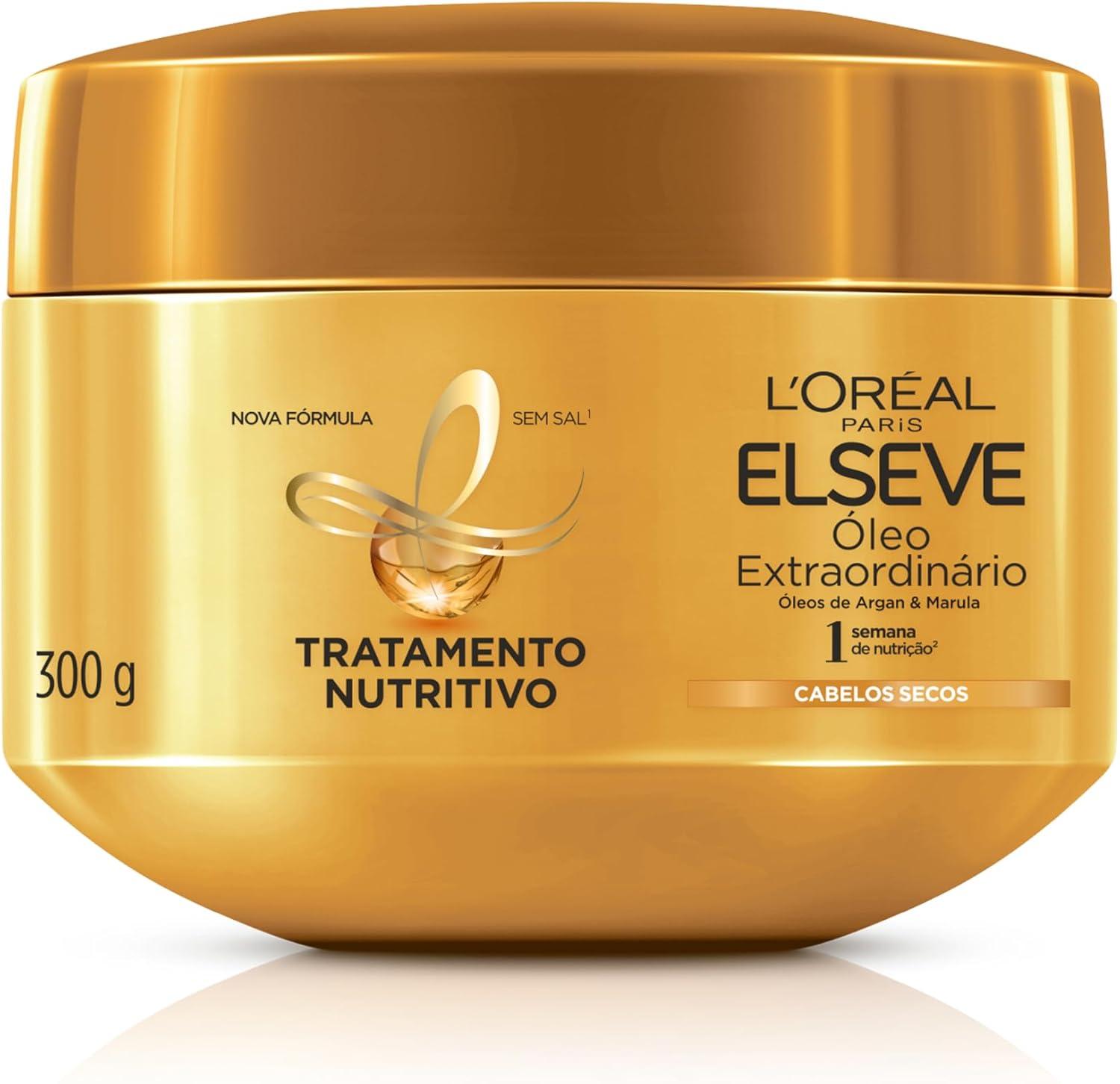 L'Oréal Paris Elseve Óleo Extraordinário Creme de Tratamento para Nutrição Intensa de Cabelos Secos, com Micro-Óleos de Flores Preciosas para Maciez e Brilho 300g