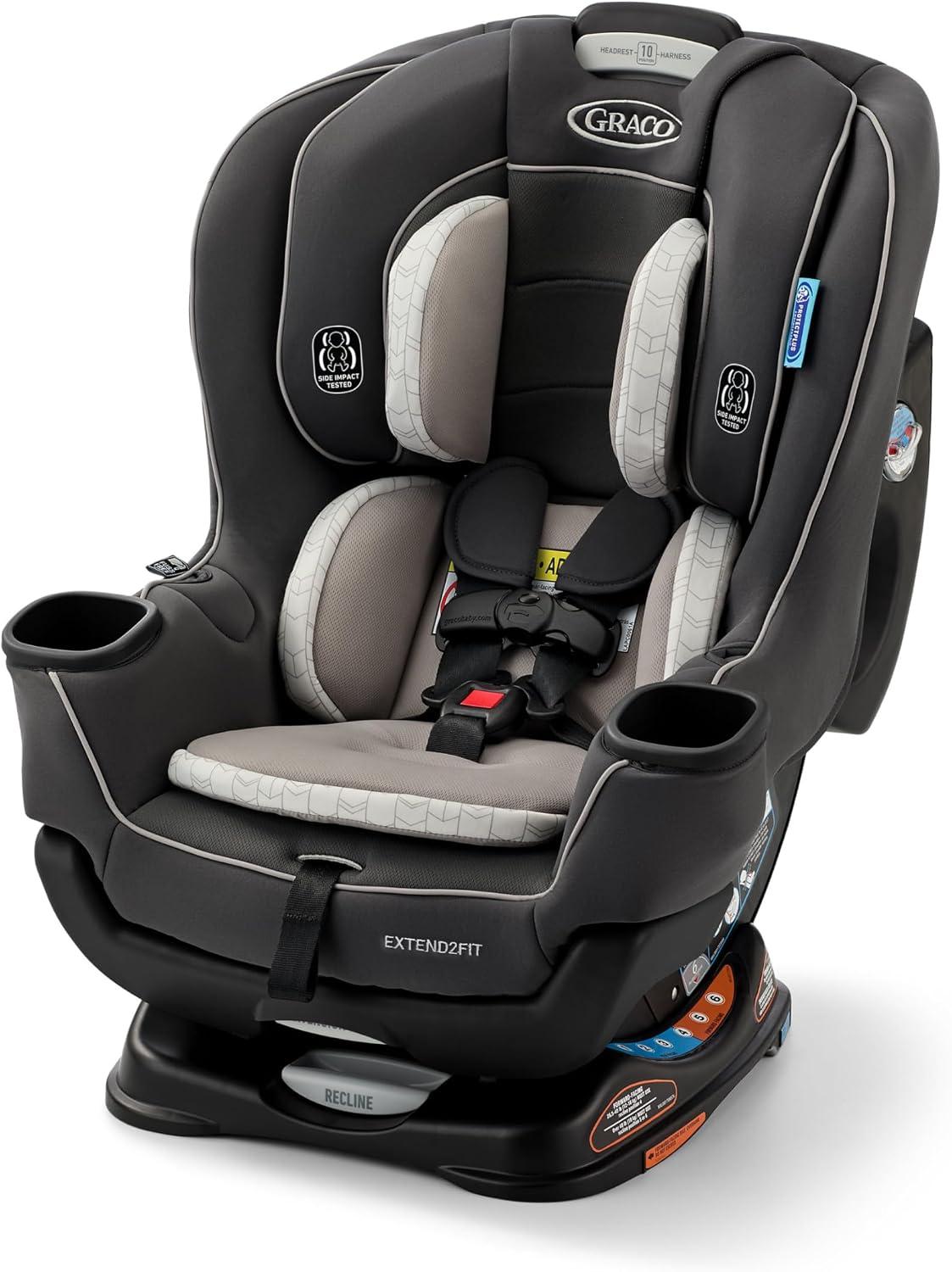 Graco Cadeira Infantil para Carro Extend2Fit 2 em 1 com Sistema LATCH, Redmond, Preto e Cinza