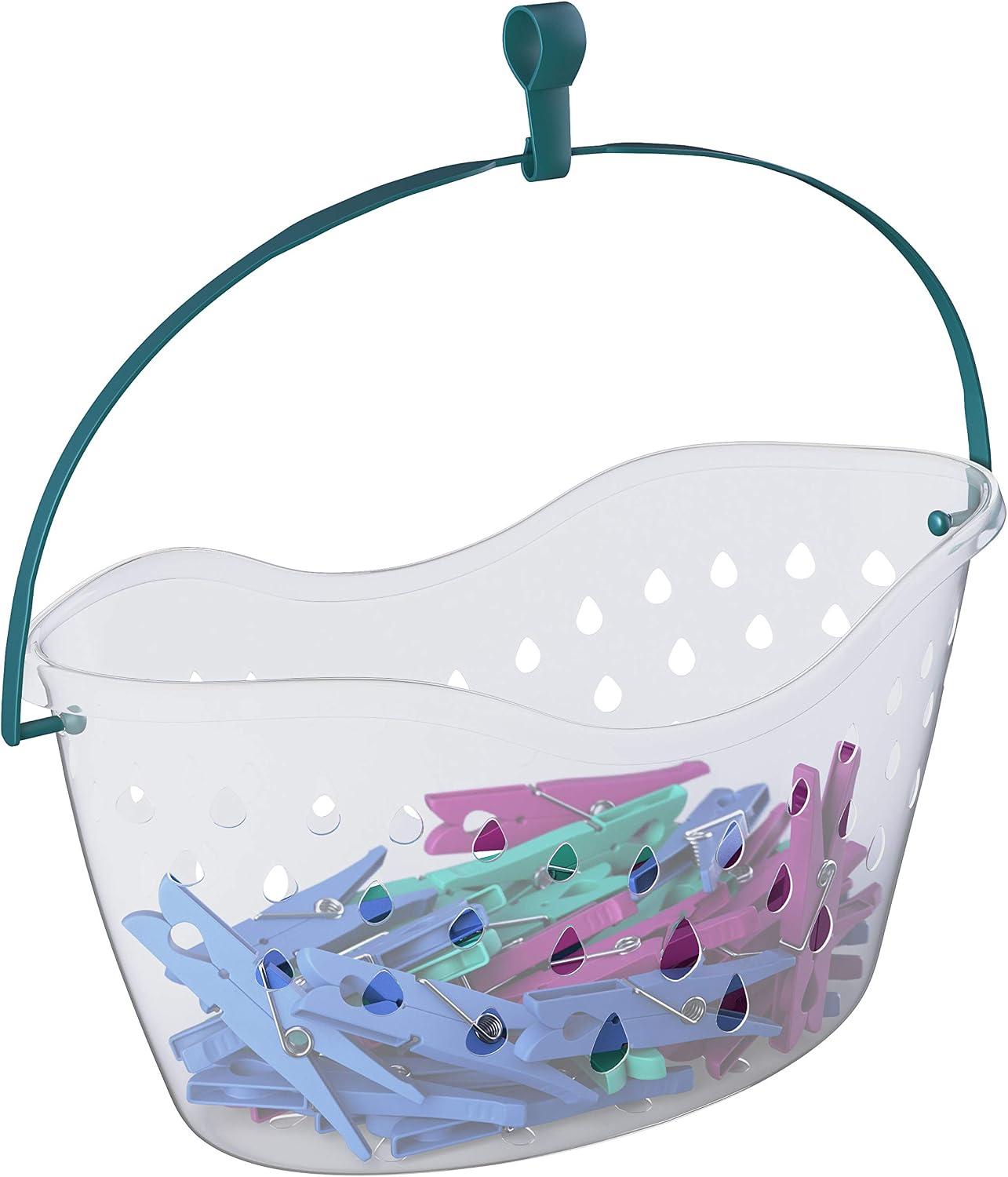 Cesto de Prendedores de Roupa Compact, 48 Peças, Multicor, LAV3765, Flash Limp