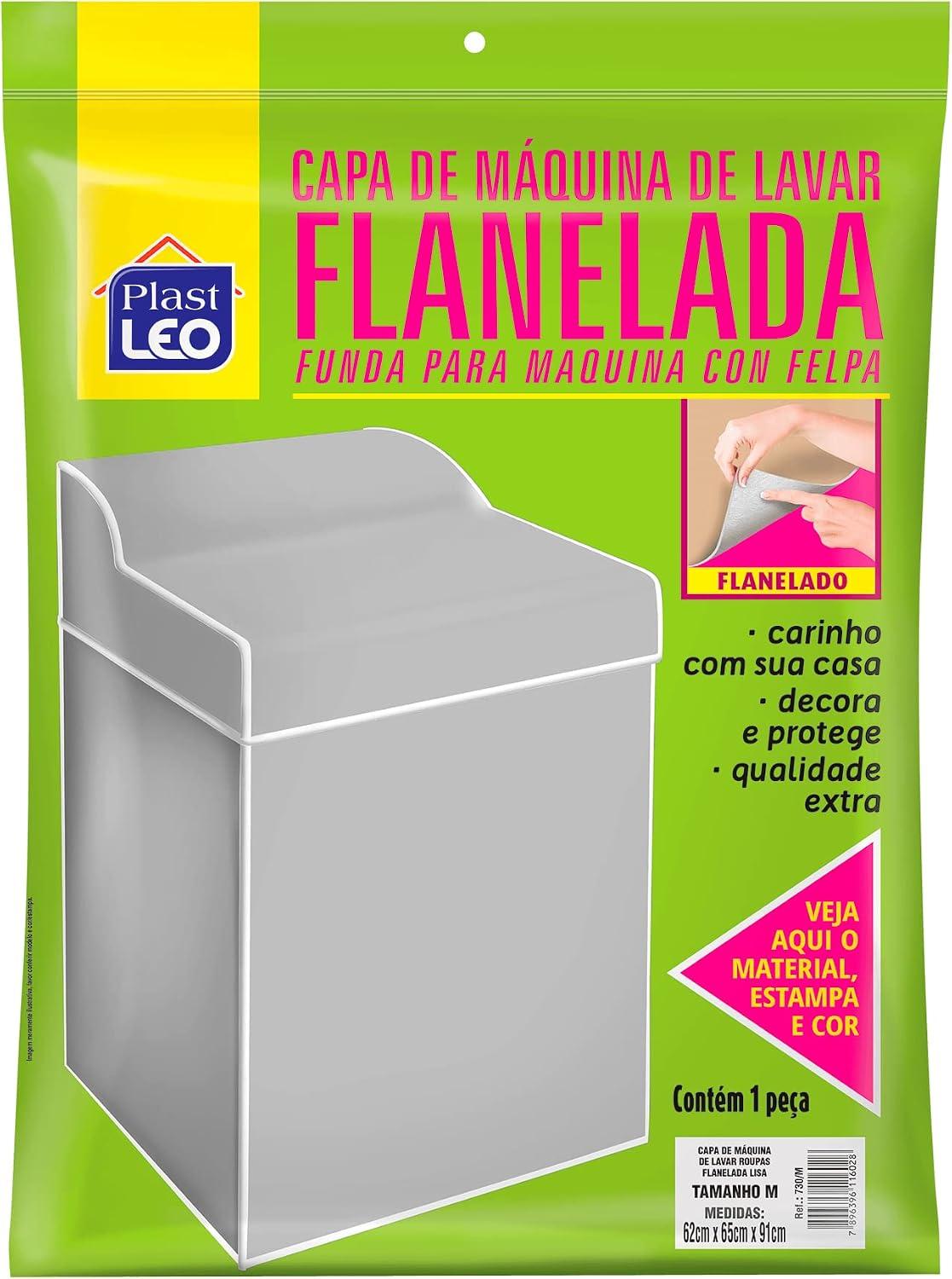 Capa para Máquina Flanelada Cinza - Tam. M | Plast Leo (Ref.:730-M-CZ)
