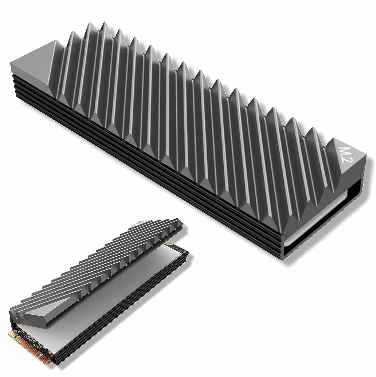 Dissipador de Calor para SSD M2 2280 em Alumínio, com Thermal Pad - Prolonga a Vida Útil do Seu SSD - Desktop, Ps5, PC - Easy Idea Network (prata)