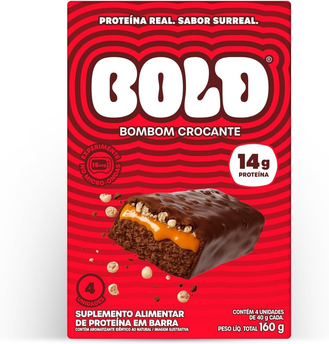 Bold Barra de Proteina Bombom Crocante 14g Kit com 4 Unidades