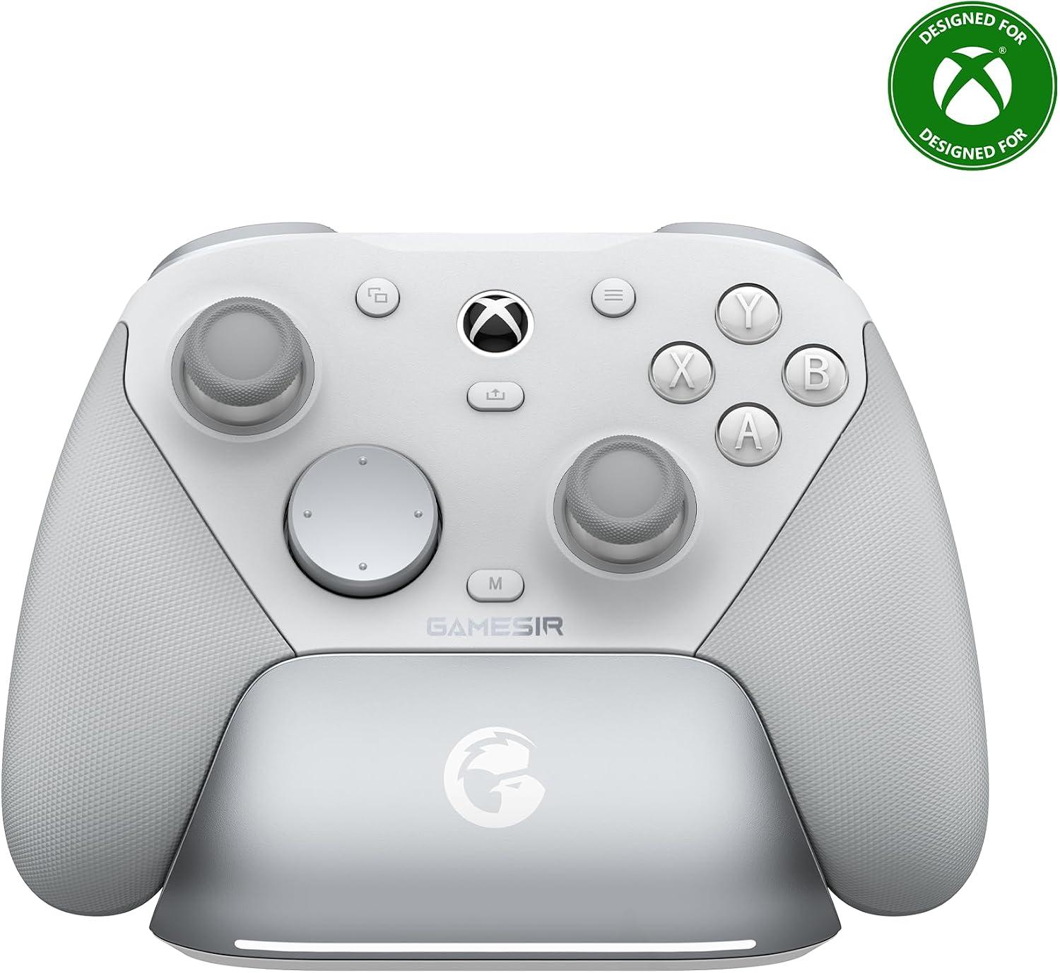 GameSir G7 Pro Controle Gamer Tri-Mode para Xbox, PC e Android Sem Fio 2.4G/Bluetooth e Com Fio Joystick Hall Effect + TMR 1000Hz Polling Rate Botões Macro Giroscópio Vibração 4 Motores Anti-Drift Controle Profissional - Branco