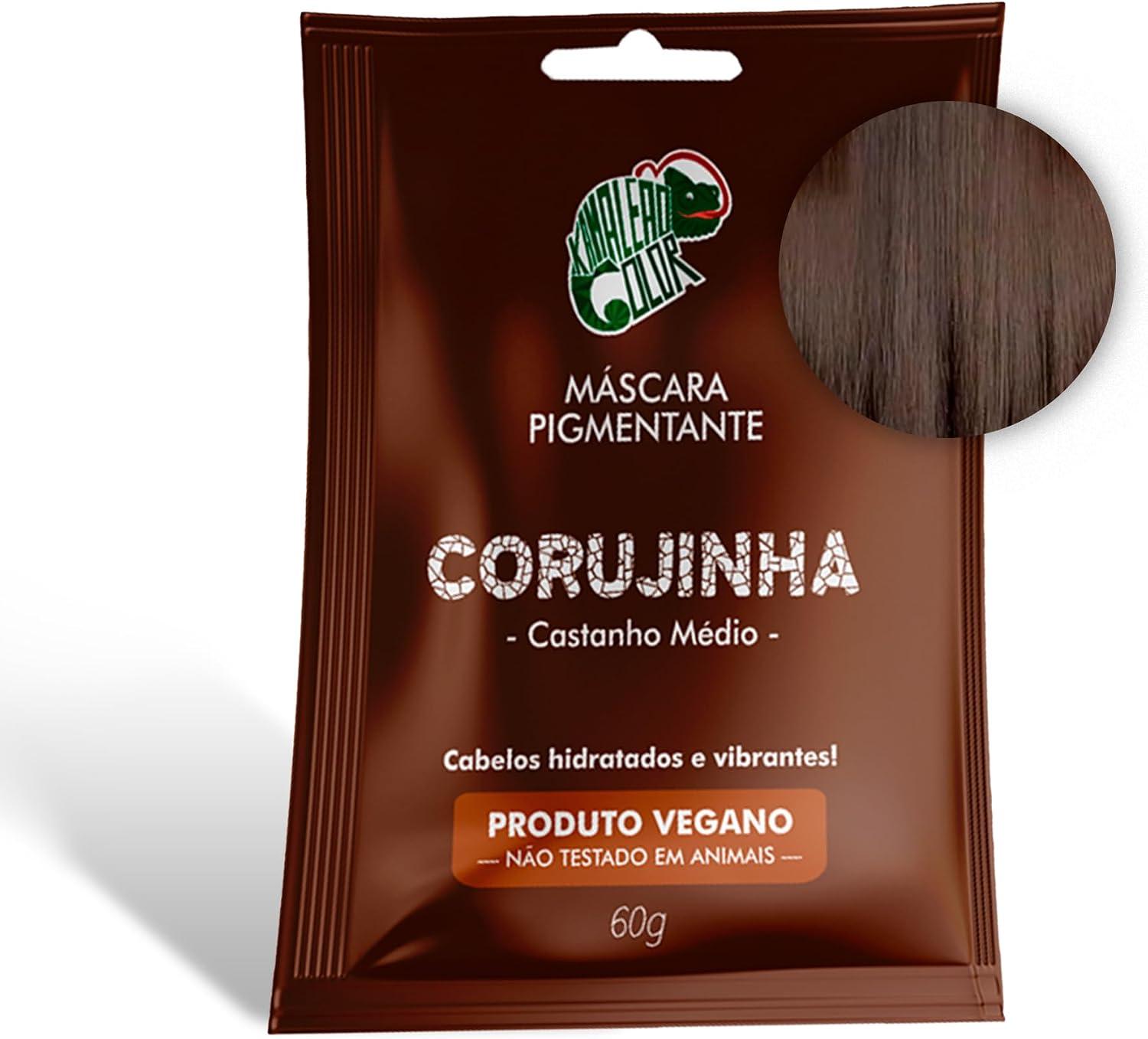 Kamaleão Color – Máscara Pigmentante Semi-Permanente - Cores Vibrantes e Hidratação Intensa – Low Poo, Vegano, Cruelty Free – Sachê 60g - Corujinha