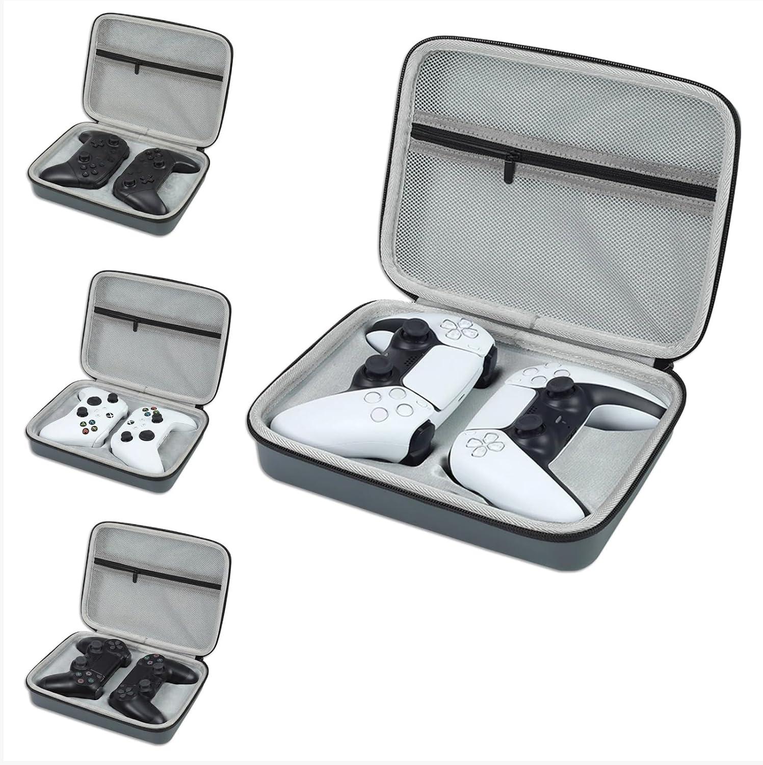 Bolsa Case Estojo Maleta Protetora Viagem Rigida Cinza Premium Para Controle Compativel Com Ps5 / Ps4 / Xbox / Switch Pro