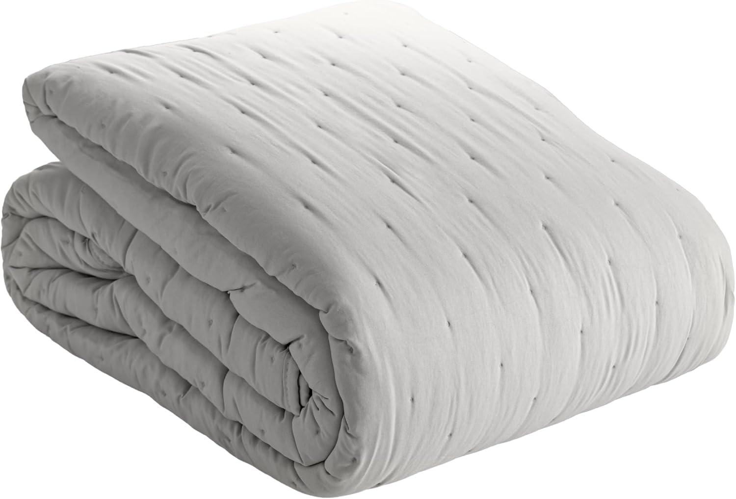 LYOR - Colcha Matelassê Casal Saphira e 2 Porta Travesseiros Toque 300 Fios Microfibra Cinza