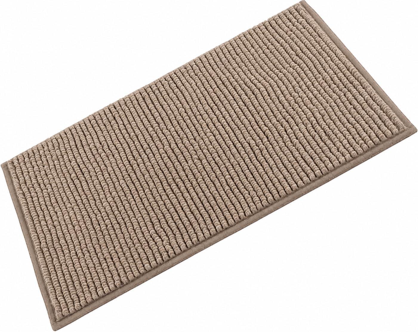 Kit 2 Tapetes de Banheiro Antiderrapante Macarrão Bolinha 58cm x 38cm- Qh shopp (Marron Claro)