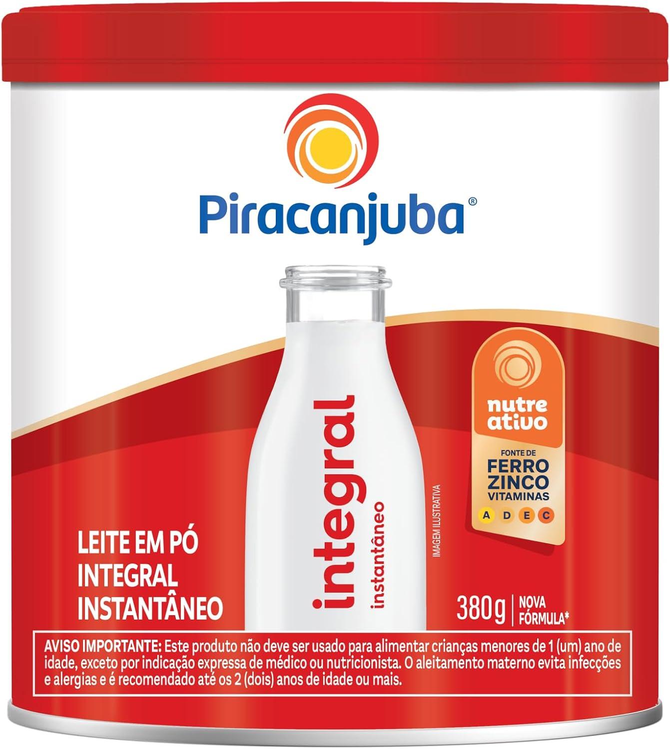 Leite em Pó Integral Instantâneo Piracanjuba Lata 380g