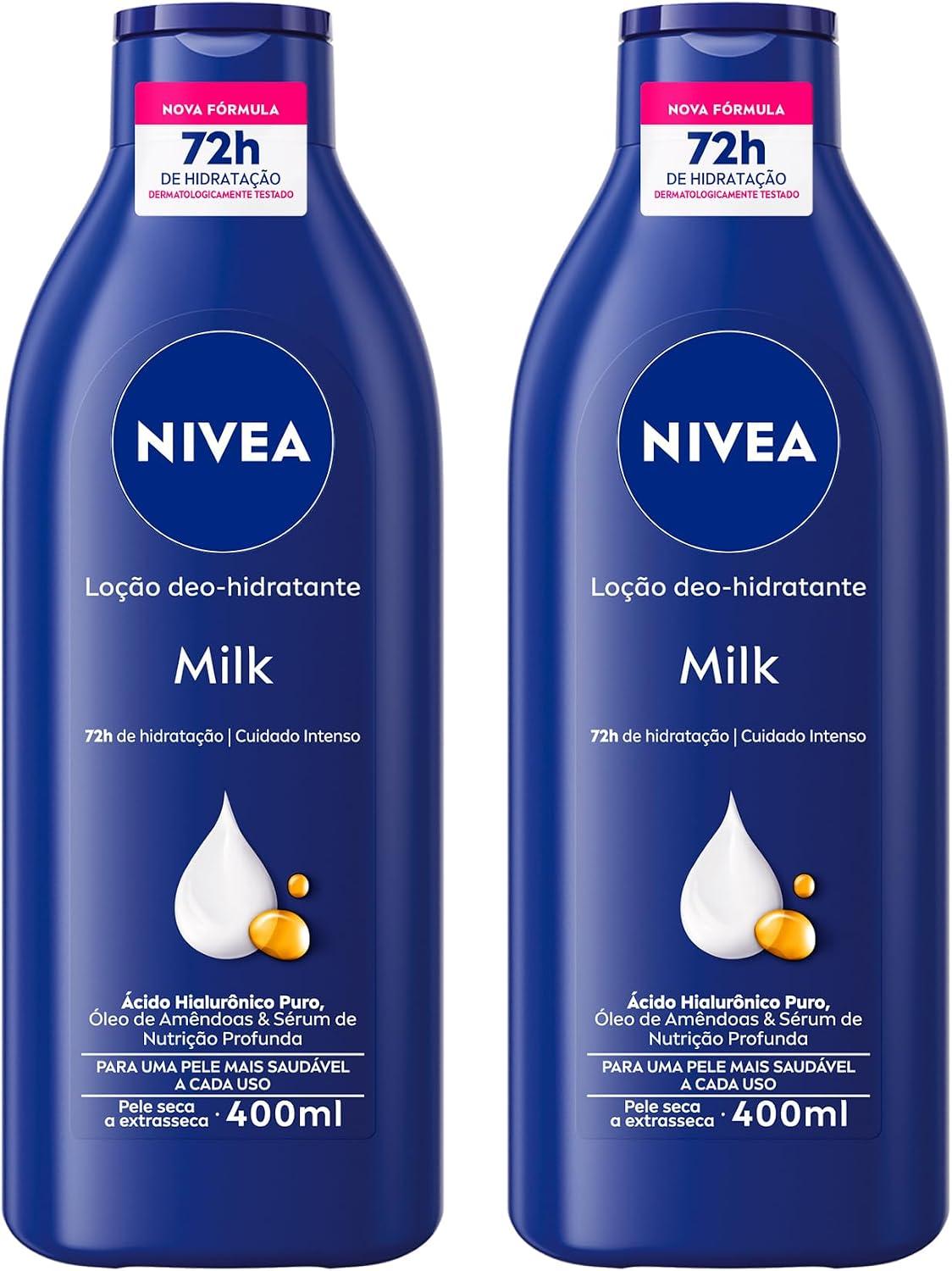 NIVEA Kit Loção Hidratante Milk Pele Seca a Extrasseca 400ml (2 unidades)