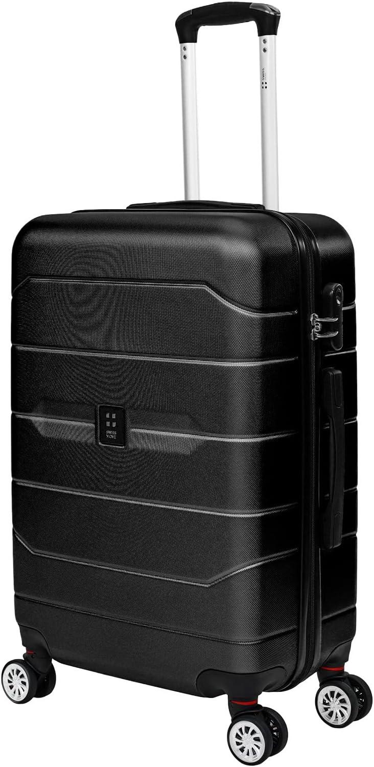 Mala de viagem 23kg Média ABS Rodas Duplas 360° Removíveis Tokio Swiss Move Preto