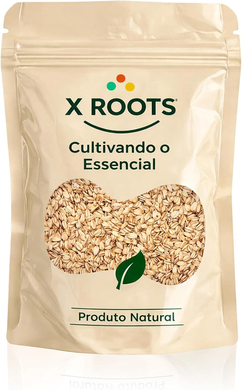 X Roots Aveia em Flocos Grossos Graúdos 1kg: Cereal Integral Fonte de Fibras, Vitaminas e Minerais para Energia e Nutrição Diária