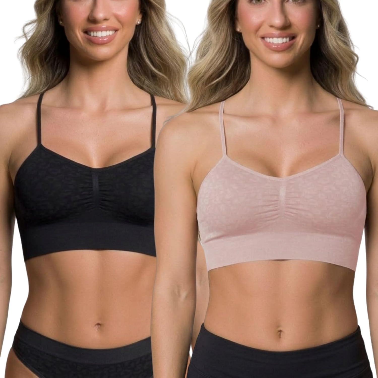 SELENE Kit 2 Top Sutiã Sem Bojo Sem Costura Microfibra Poliamida Feminino Adulto