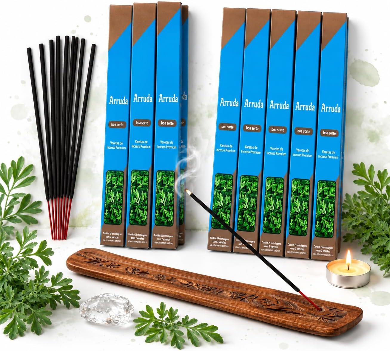 Kit 3 Caixas Incenso Arruda Premium (7 varetas por caixa)