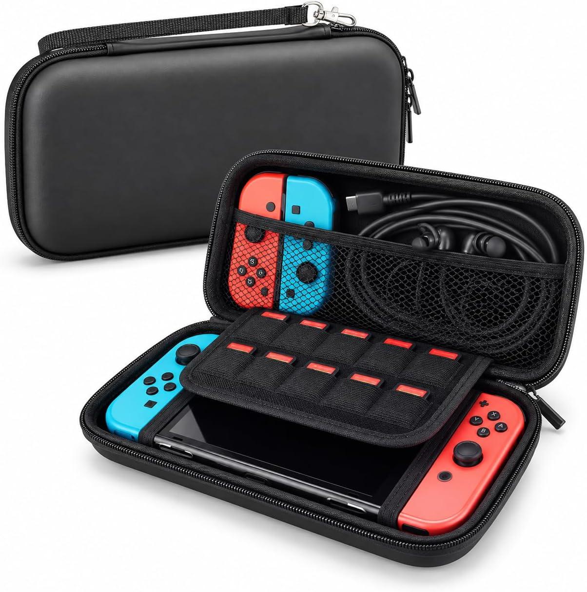 Case Compatível com Nintendo Switch OLED e Lite EVA Rígido Porta 10 Jogos